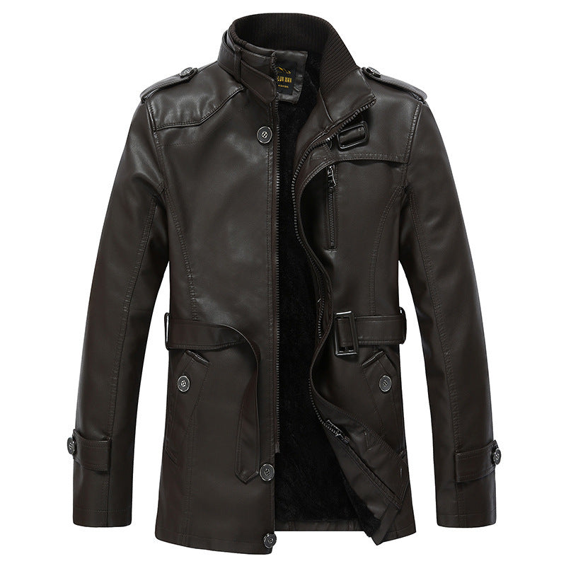 Herren Lederjacke Weich Innenfutter Echtlederoptik