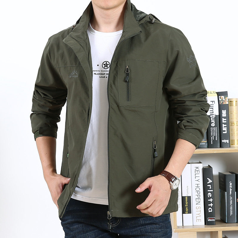 Männer Outdoorjacke Wasserdicht Atmungsaktiv Reißverschluss