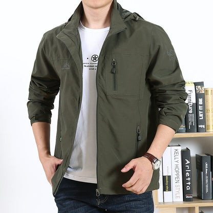 Männer Outdoorjacke Wasserdicht Atmungsaktiv Reißverschluss