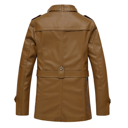 Herren Lederjacke Weich Innenfutter Echtlederoptik