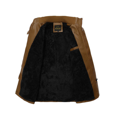Herren Lederjacke Weich Innenfutter Echtlederoptik