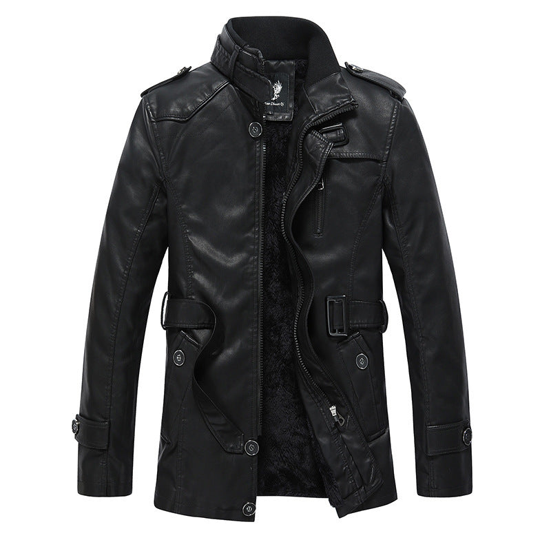 Herren Lederjacke Weich Innenfutter Echtlederoptik