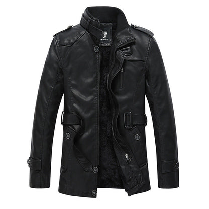 Herren Lederjacke Weich Innenfutter Echtlederoptik