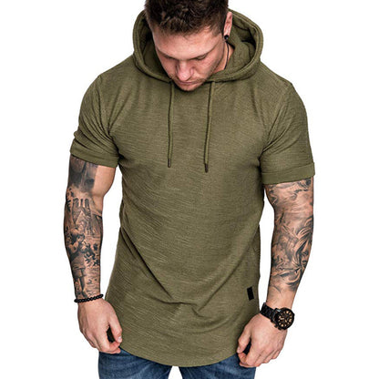 Herren T-Shirt mit Kapuze Sportlich Lässig