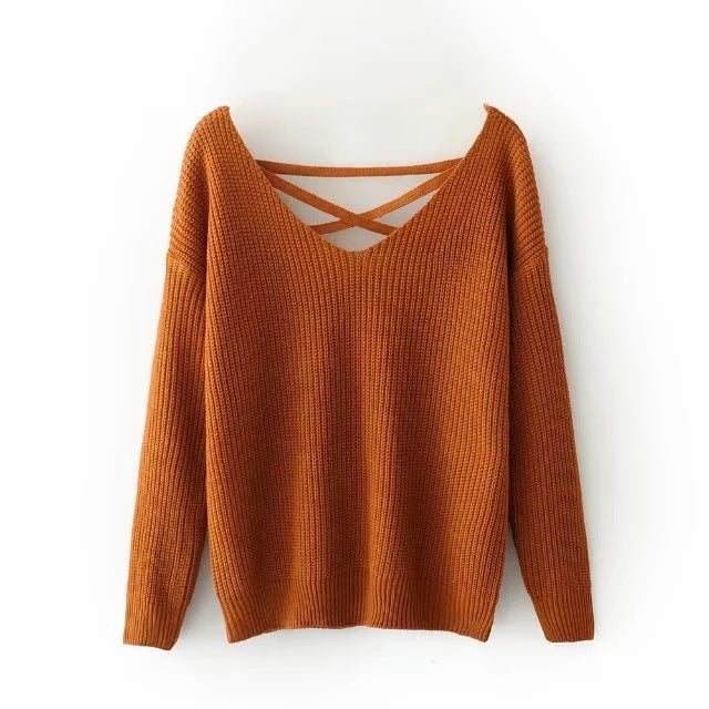 Damen Strickpullover V-Ausschnitt Dekorativ Trendig