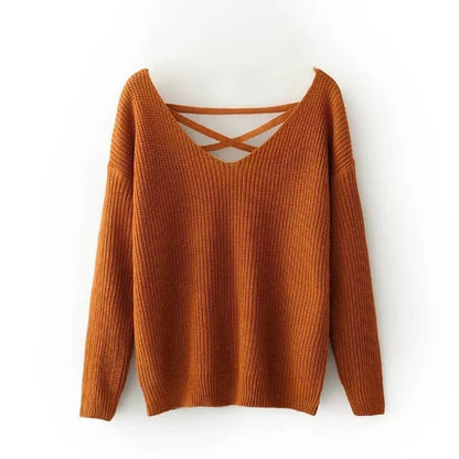 Damen Strickpullover V-Ausschnitt Dekorativ Trendig