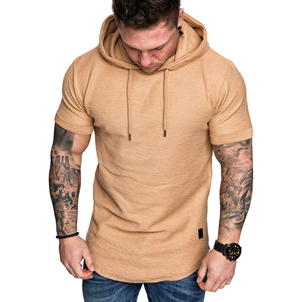 Herren T-Shirt mit Kapuze Sportlich Lässig