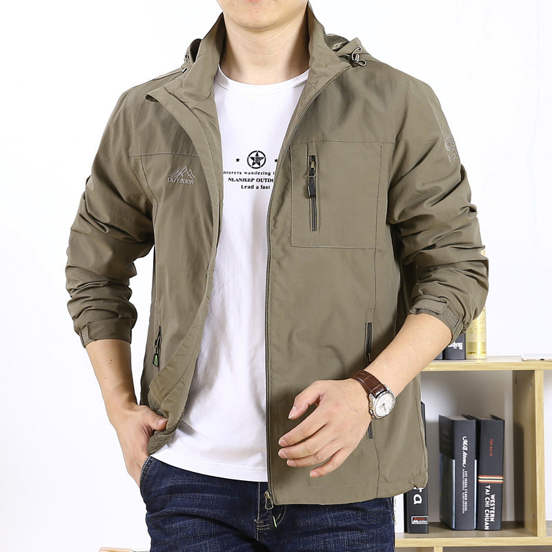 Männer Outdoorjacke Wasserdicht Atmungsaktiv Reißverschluss
