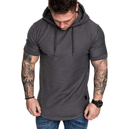 Herren T-Shirt mit Kapuze Sportlich Lässig