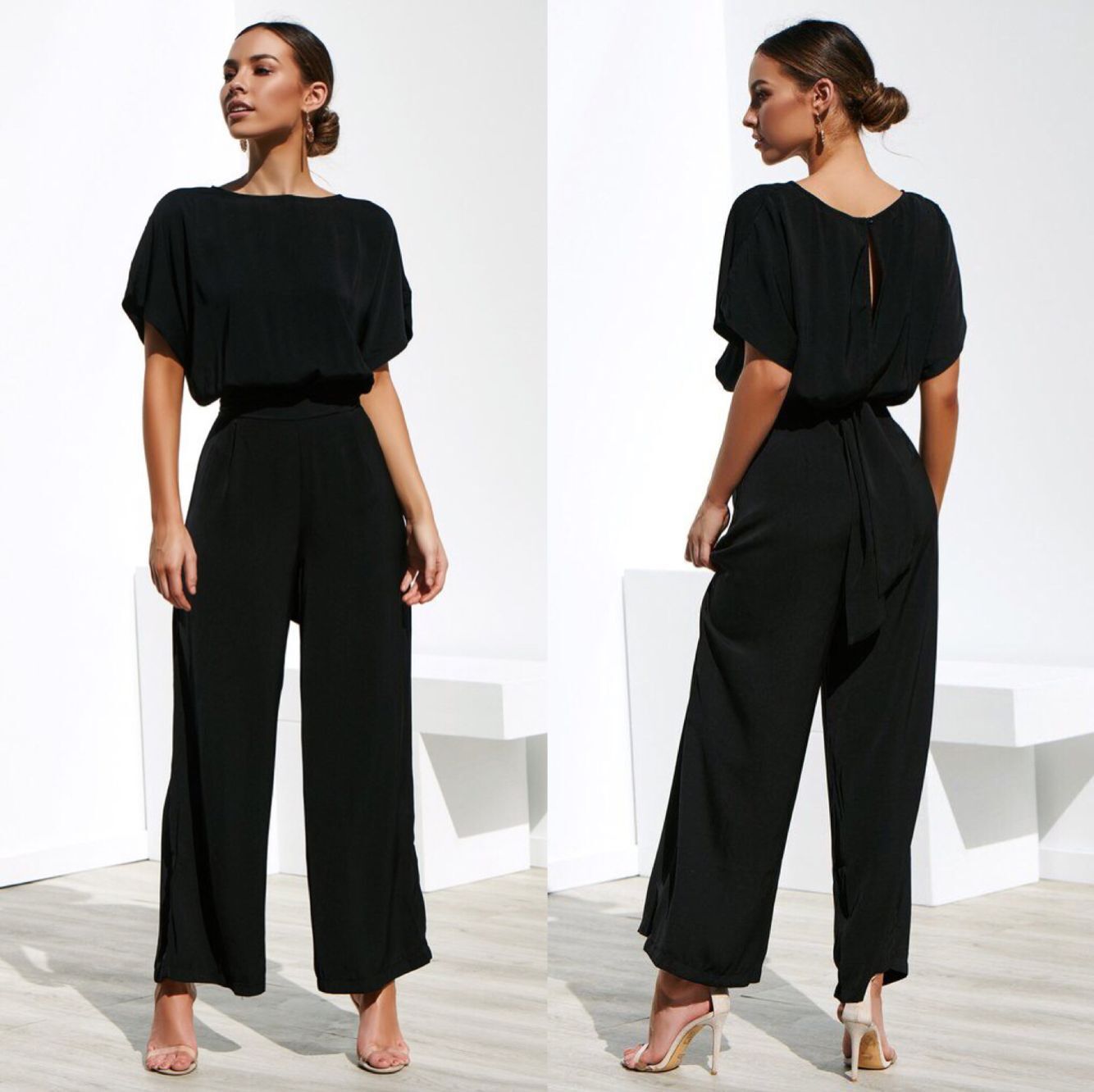 Elegante Damen Jumpsuit Weites Bein Berlin Chic - BerlinGlamour