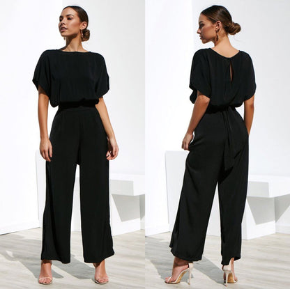 Elegante Damen Jumpsuit Weites Bein Berlin Chic - BerlinGlamour