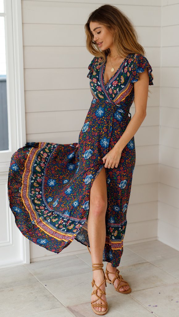 Blumenkleid Damen Sexy Sommerkleid