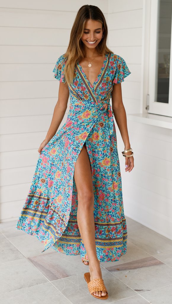 Blumenkleid Damen Sexy Sommerkleid
