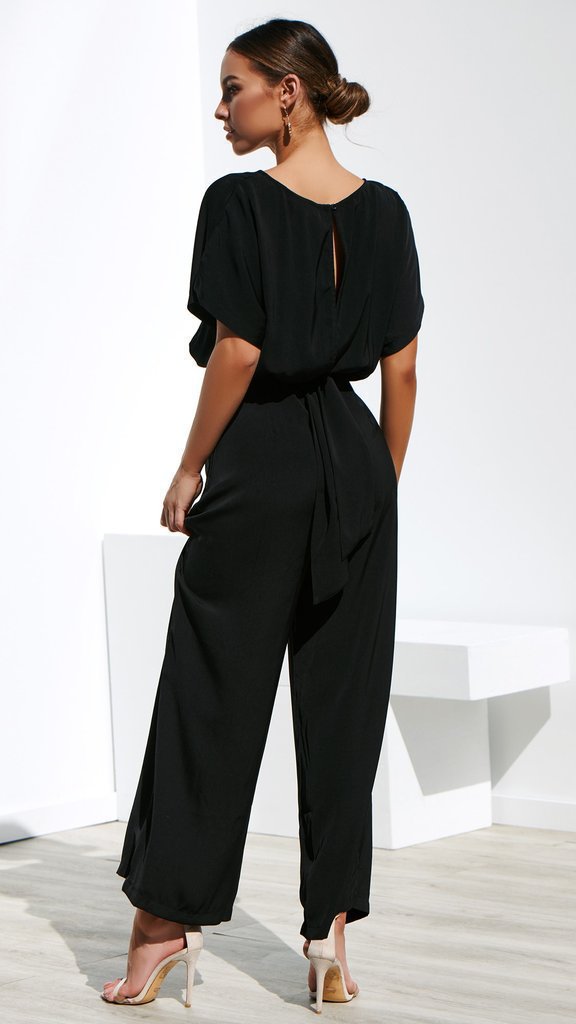 Elegante Damen Jumpsuit Weites Bein Berlin Chic