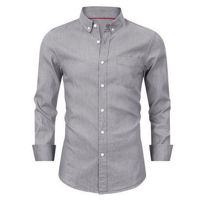 Herren Denimhemd Modern Slim Fit mit Brusttasche