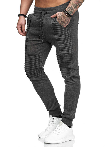 Herren Jogginghose Slim Fit Sportlich Mit Rippen