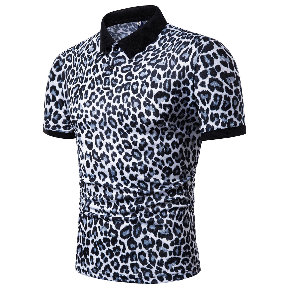 Herren Poloshirt Leopardenmuster Modern Komfortschnitt