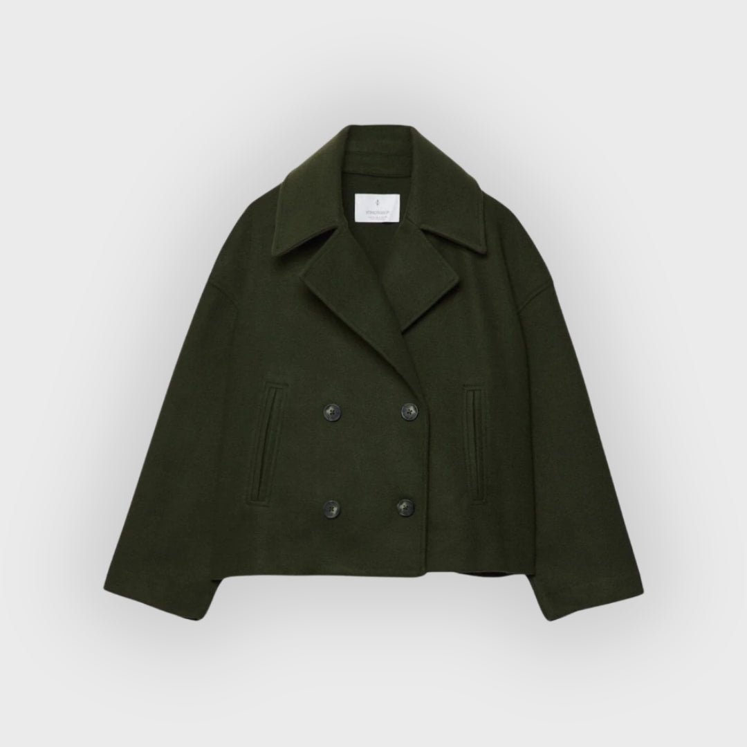 Doppelreihige Lederjacke Modern Damen