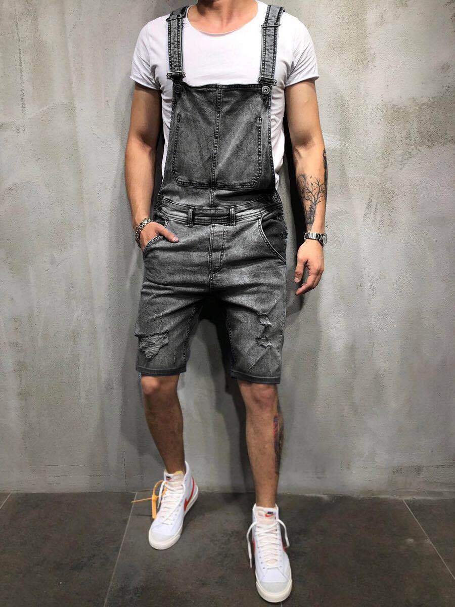 Herren Jeans Latzhose Used Look Modern