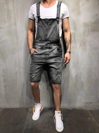 Herren Jeans Latzhose Used Look Modern