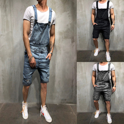 Herren Jeans Latzhose Used Look Modern - BerlinGlamour
