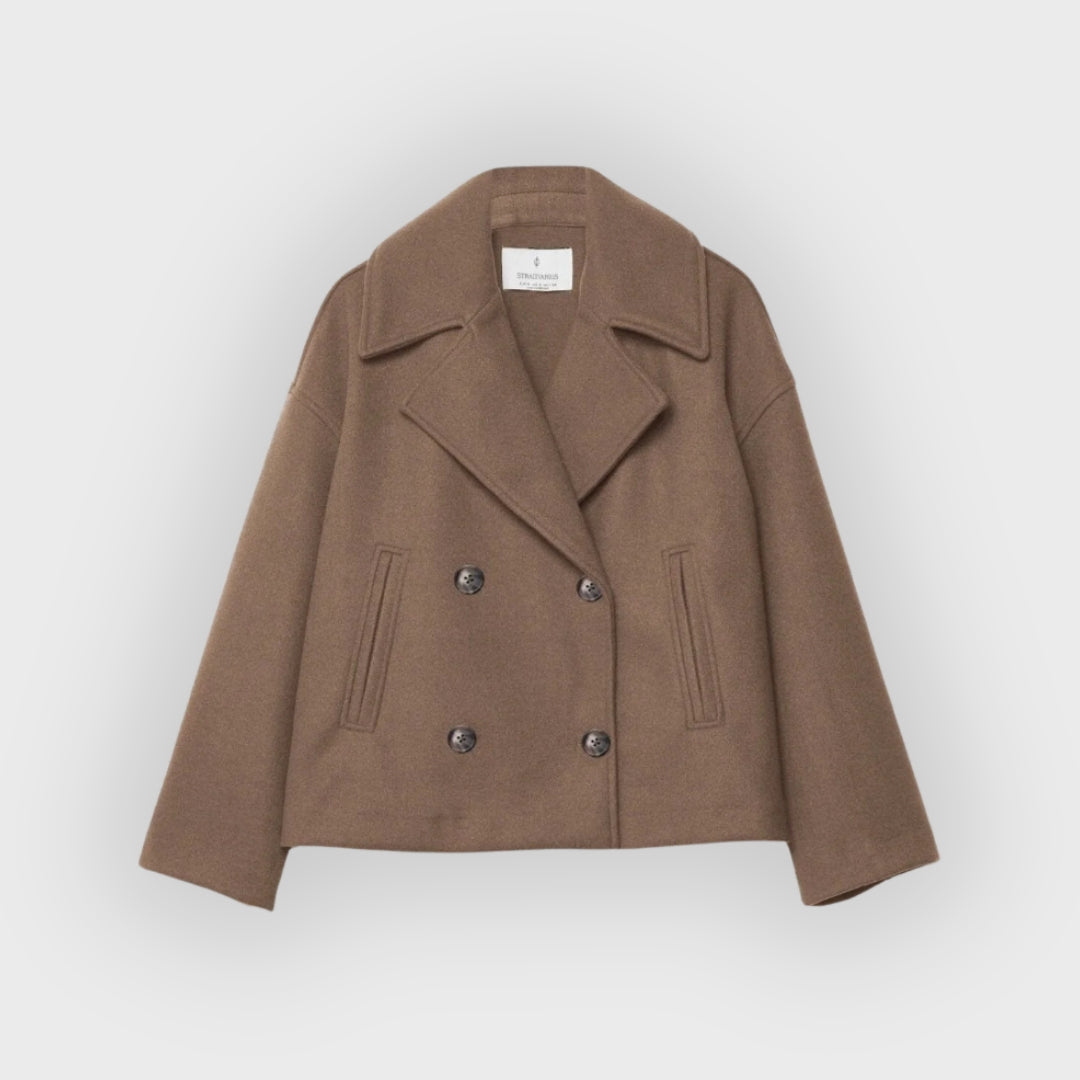 Doppelreihige Lederjacke Modern Damen