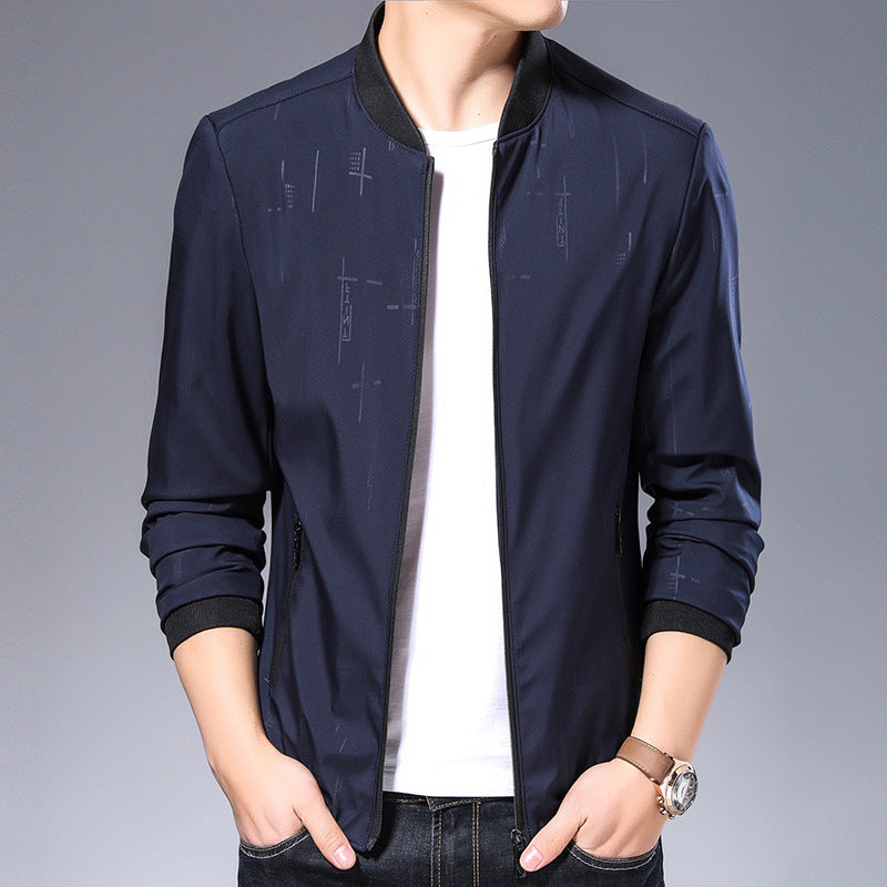Herren Bomberjacke Sportlich Modern Schwarz