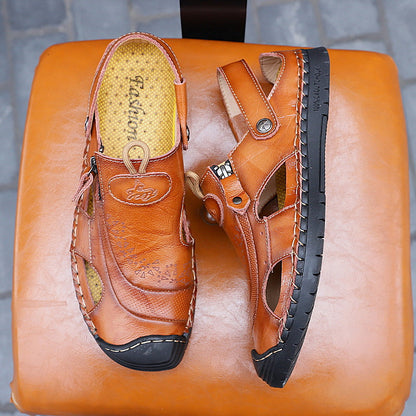 Herren Leder Sandalen atmungsaktiv verstellbar sommerlich