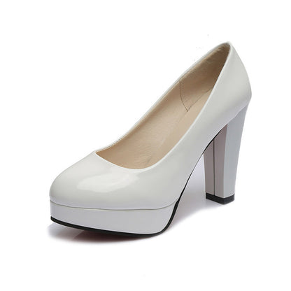 Damen Pumps High Heel Blockabsatz Elegante Schuhe