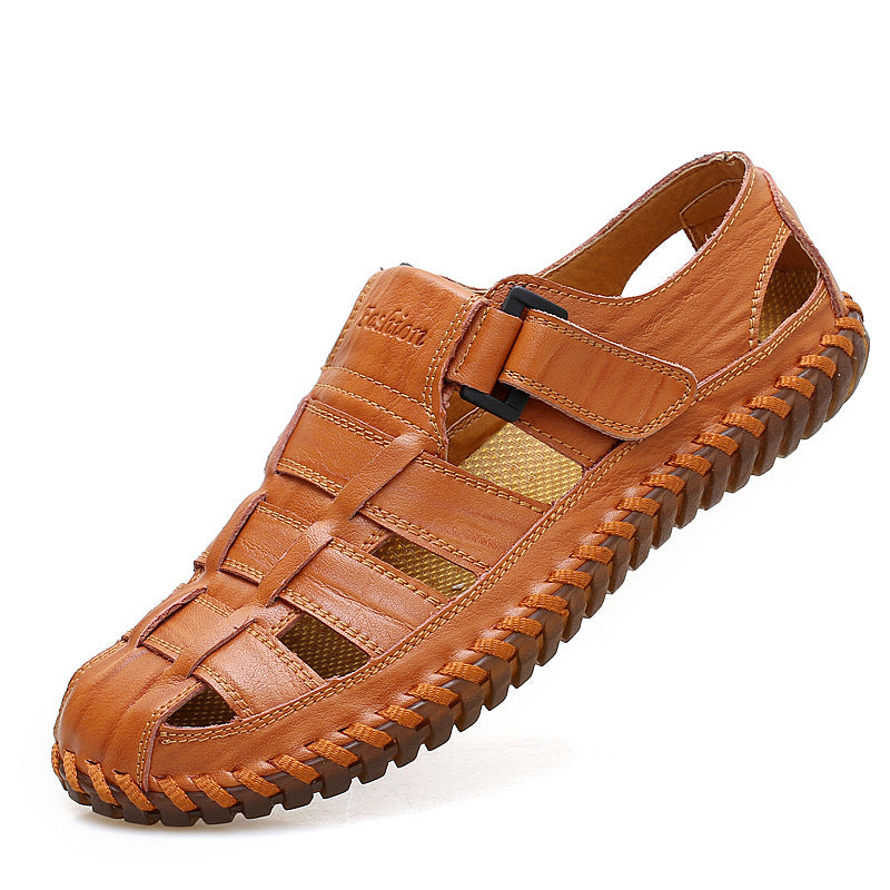 Herren Leder-Sandalen Bequem Anpassbar Modern - BerlinGlamour