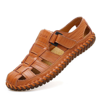 Herren Leder-Sandalen Bequem Anpassbar Modern - BerlinGlamour