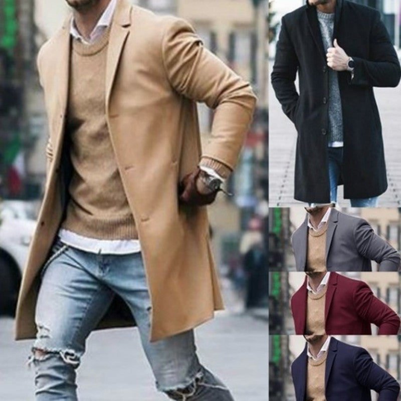 Herren Longblazer Slim Fit Hochwertig Elegant