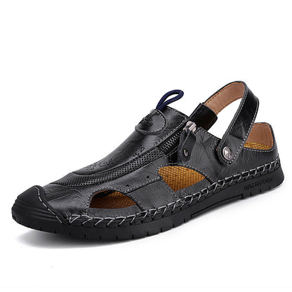 Herren Leder Sandalen atmungsaktiv verstellbar sommerlich