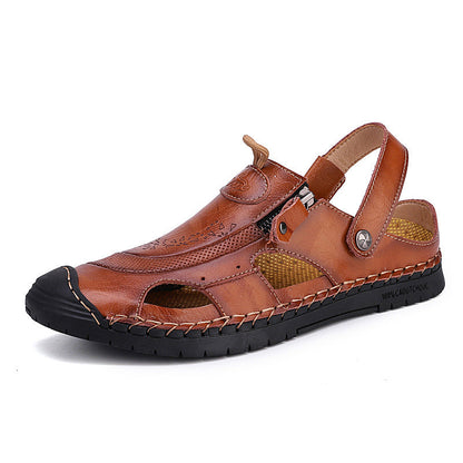 Herren Leder Sandalen atmungsaktiv verstellbar sommerlich