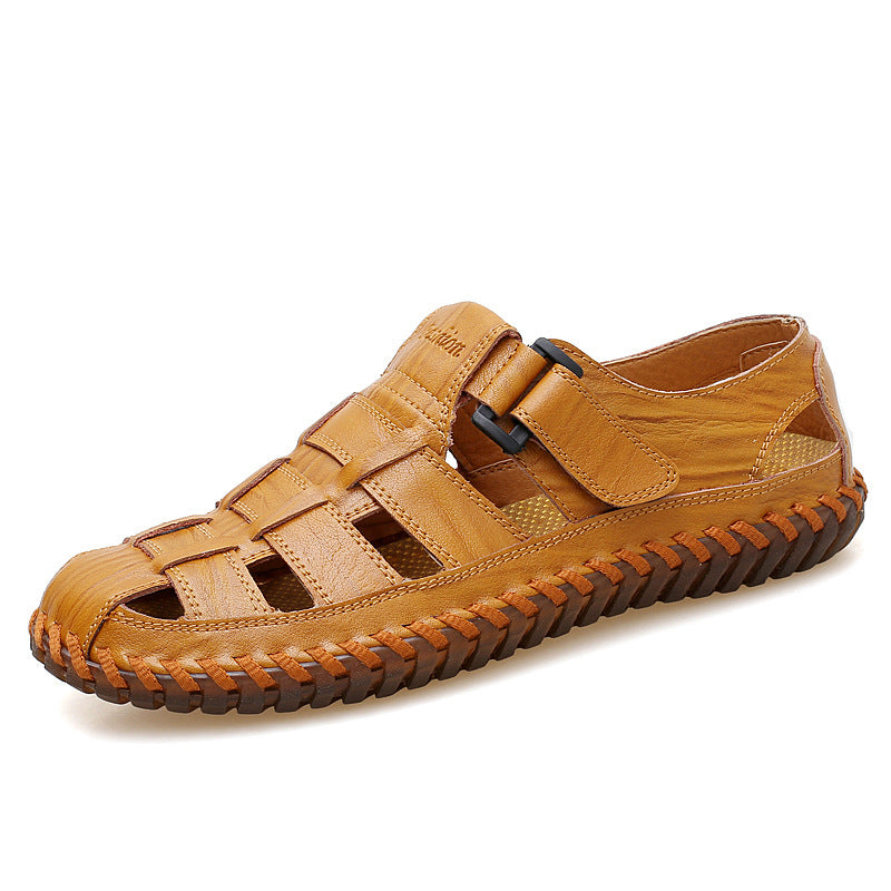 Herren Leder-Sandalen Bequem Anpassbar Modern