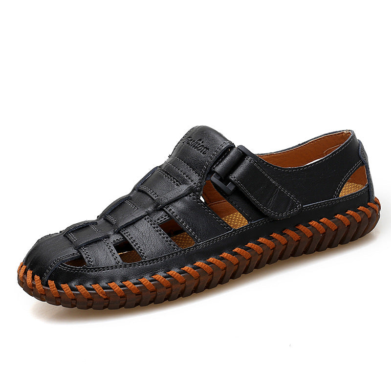 Herren Leder-Sandalen Bequem Anpassbar Modern