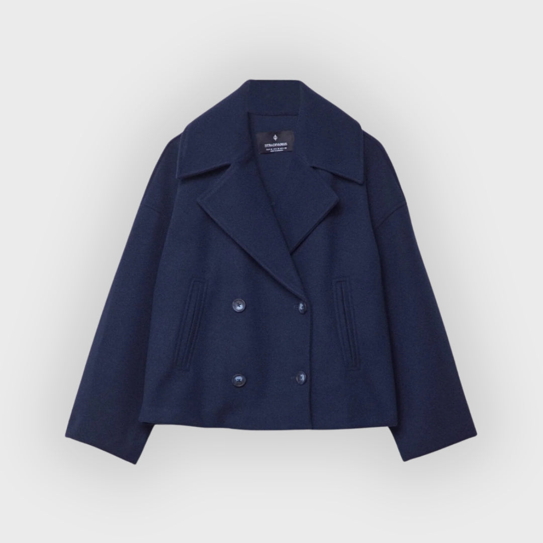 Doppelreihige Lederjacke Modern Damen