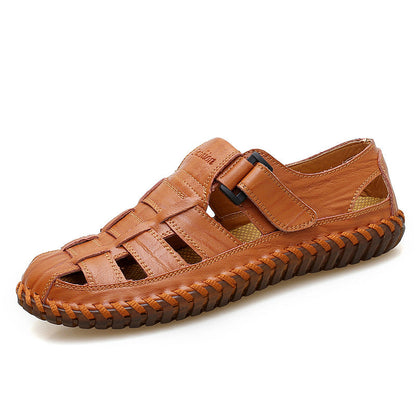 Herren Leder-Sandalen Bequem Anpassbar Modern