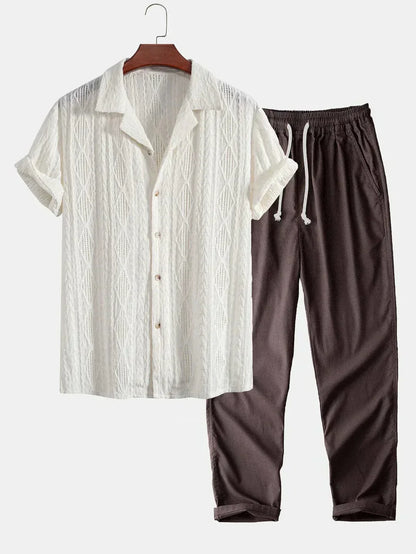 Herren Sommer Set Zweiteiler Frottee Leicht