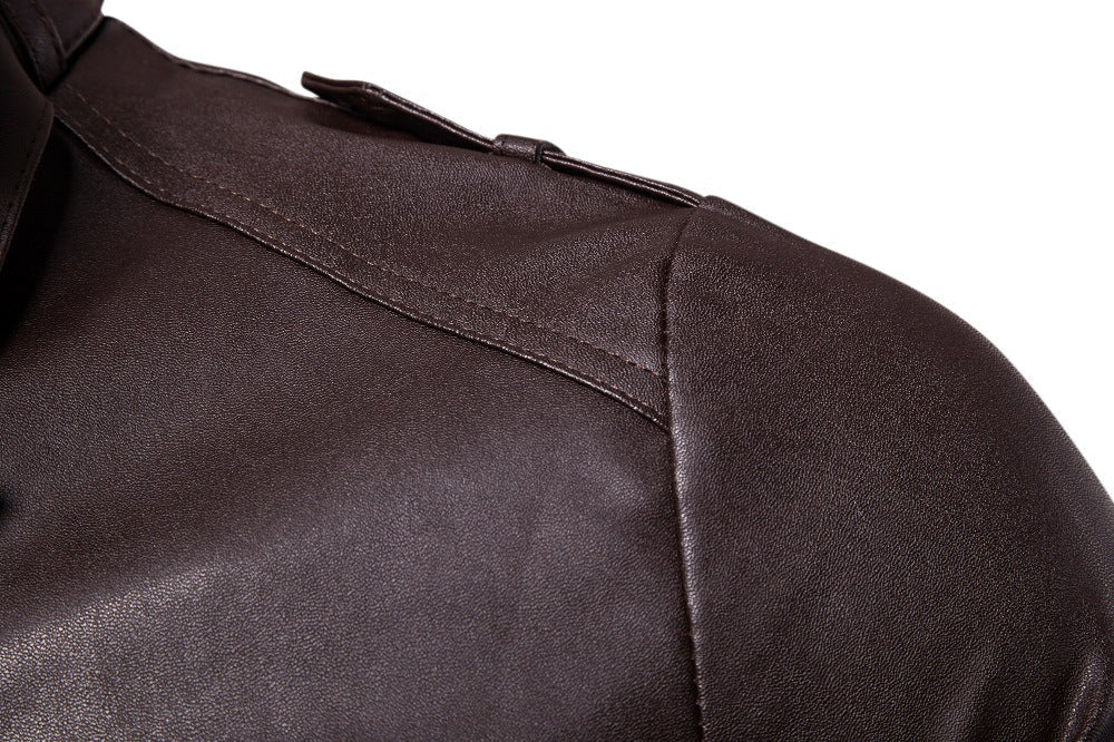 Lederjacke Herren Modern Asymmetrisch Reißverschluss