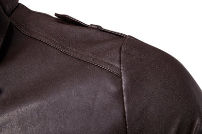 Lederjacke Herren Modern Asymmetrisch Reißverschluss
