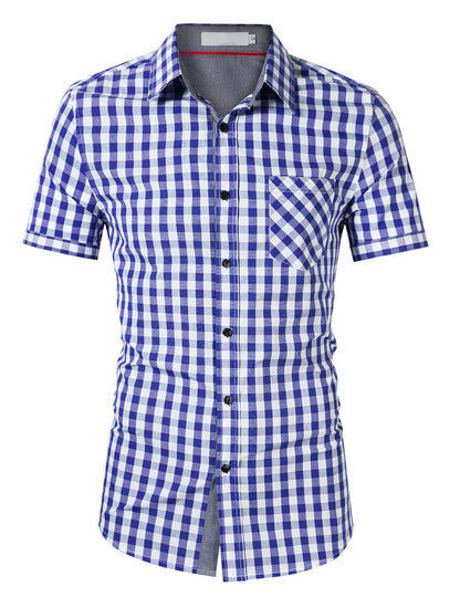 Herren Karohemd Kurzarm Modern Berlin Style