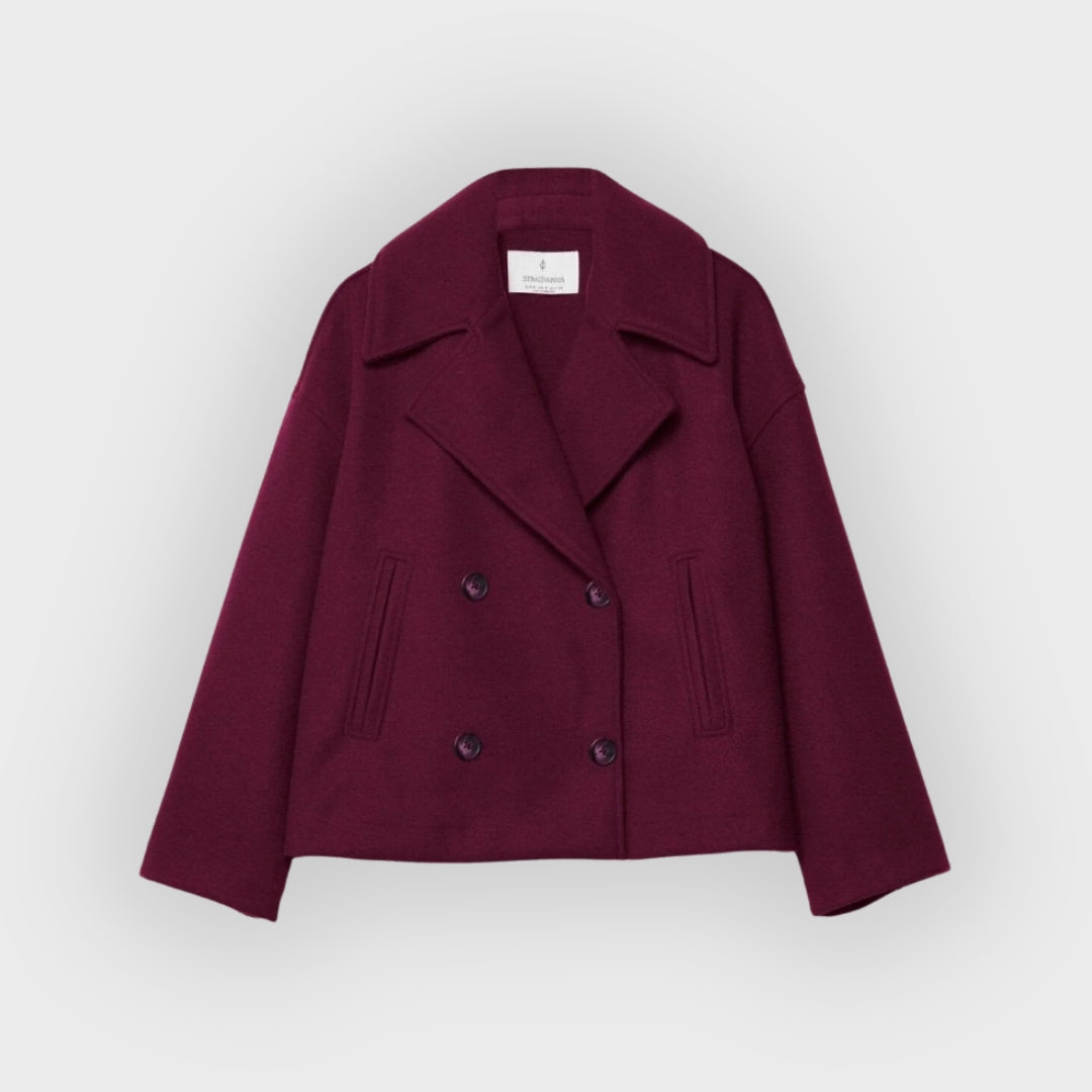 Doppelreihige Lederjacke Modern Damen