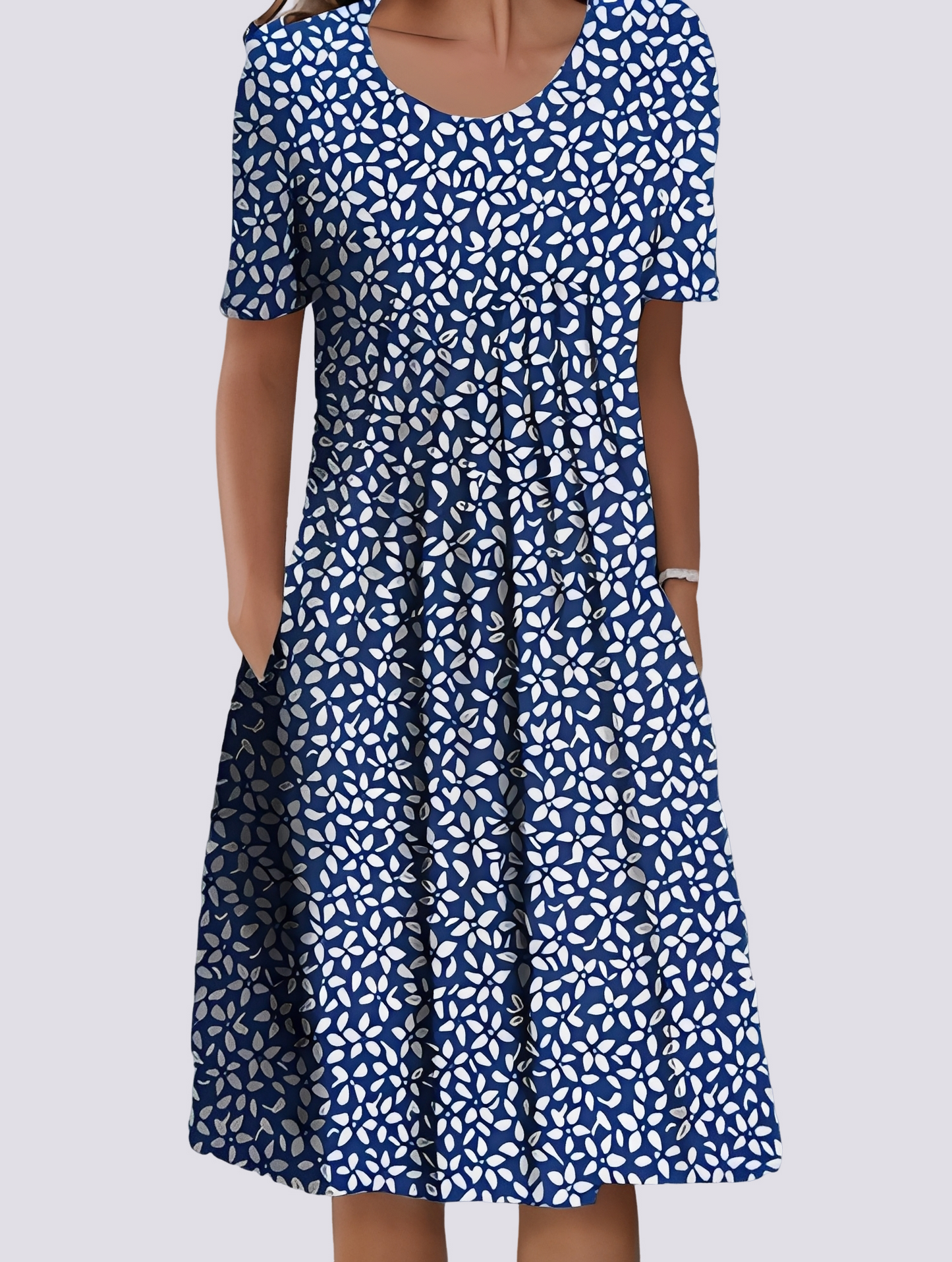 Kleid Damen Blumenmuster Sommerkleid Leicht