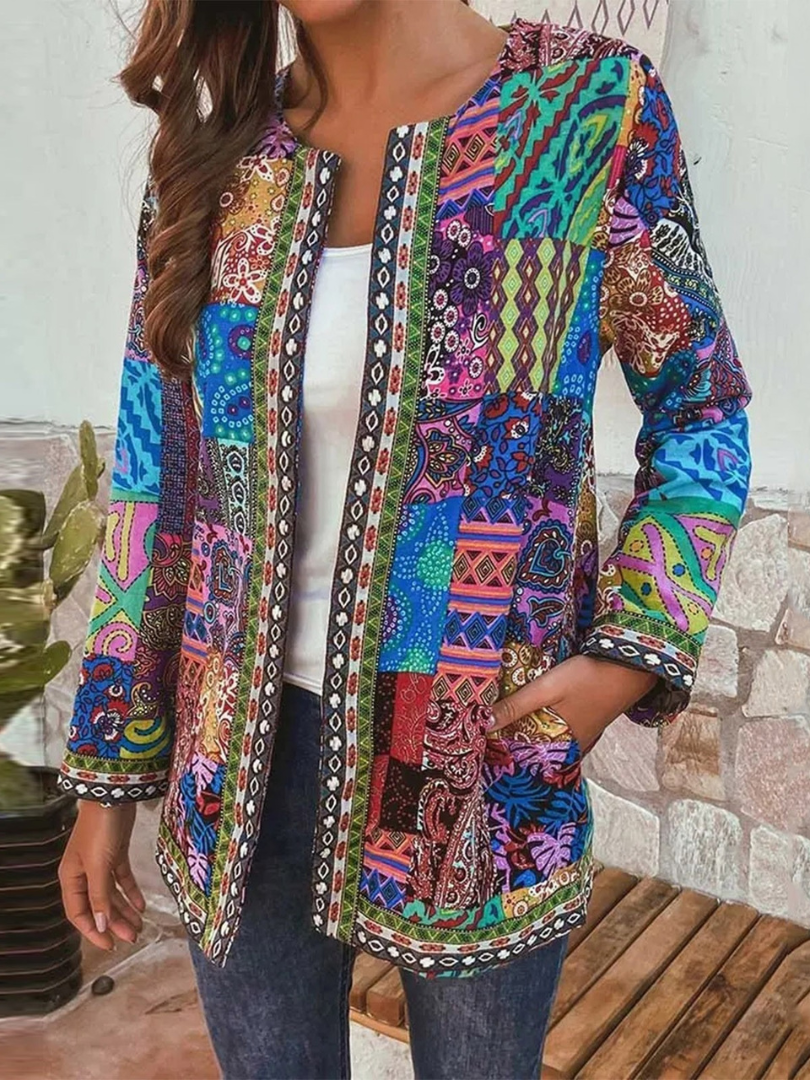Ethnischer Blumenmantel Damen Jacke Trendy Sommer