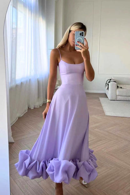 Elegantes Damenkleid für Hochzeitsgäste mit Rüschen