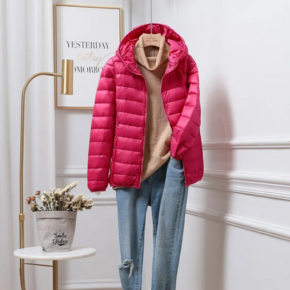 Damen Winterjacke Warm Kapuze Reißverschluss