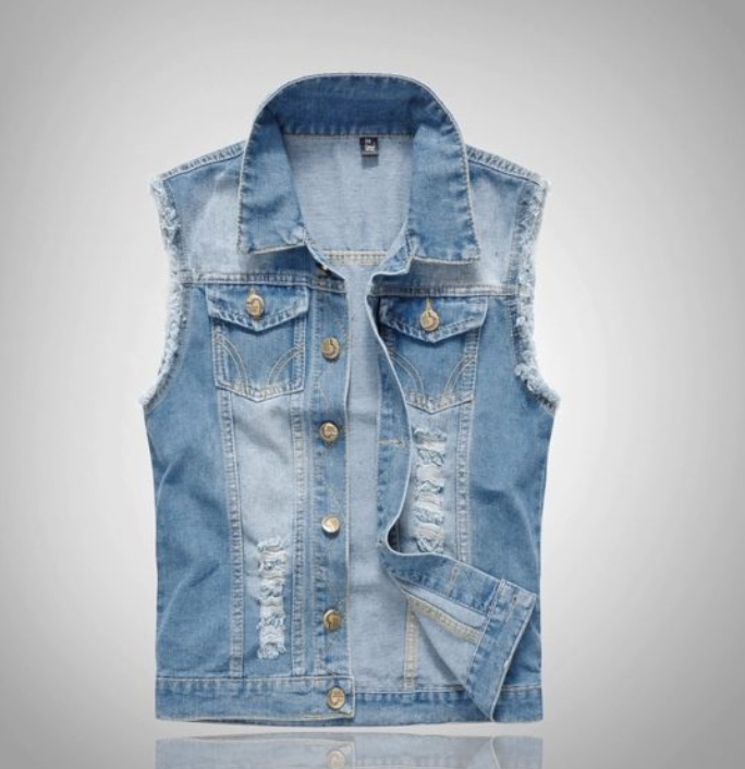 Herren Denim Weste Modern Schnitt