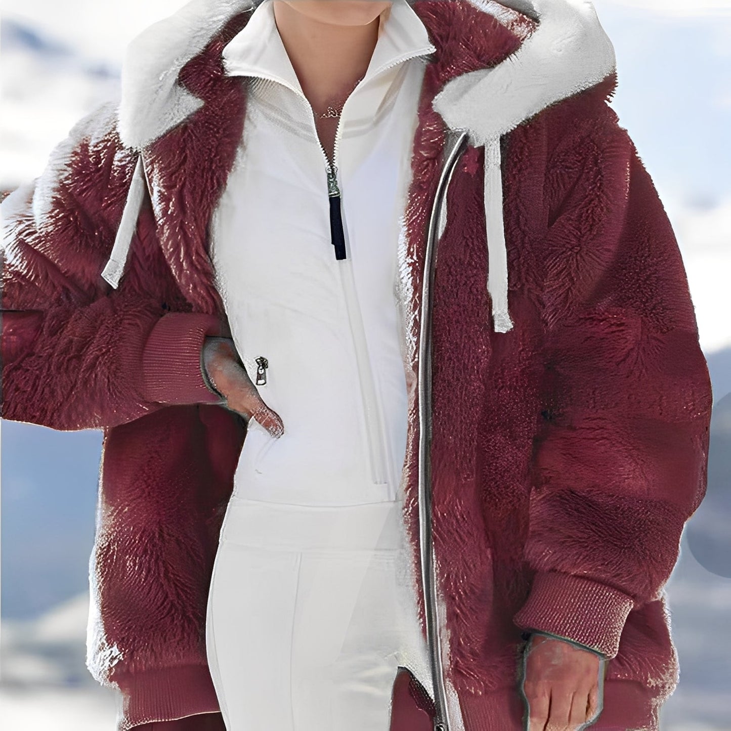 Warme Frauen Fleecejacke Locker Geschnitten