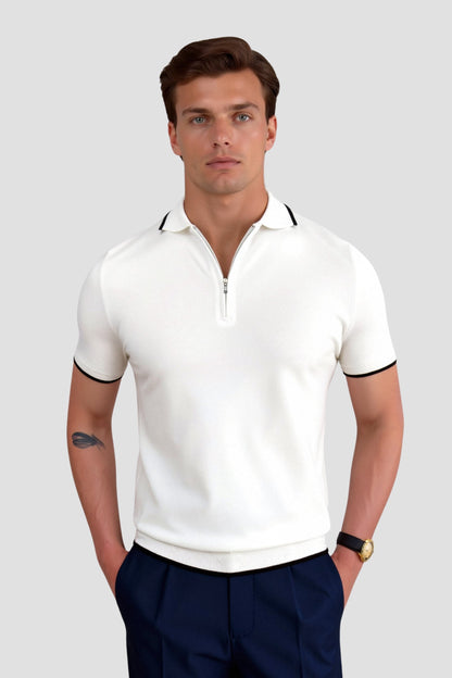 Poloshirt Herren Klassisch Reißverschluss Modern